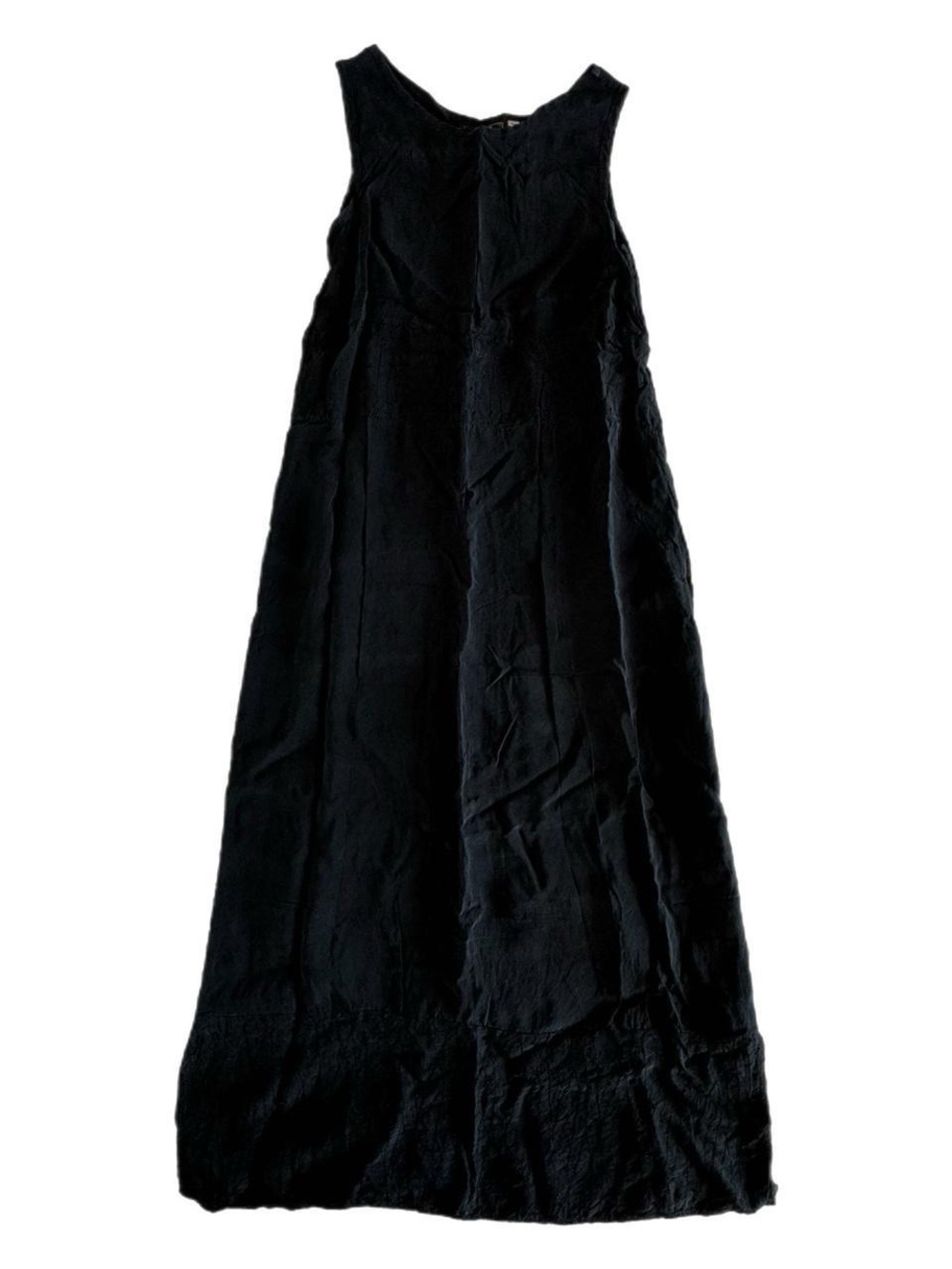 Vintage Basement Women's Black Maxi Dress - Sleek Sleeveless Dress, Embroidery